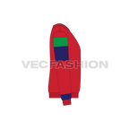 Teen boys sweatshirt flat sketch, side view