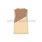 Teen boys tank top flat sketch, back view