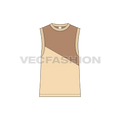 Teen boys tank top flat sketch, front view