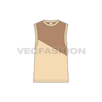 Teen boys tank top flat sketch, front view