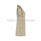 Teen girls coat flat sketch, side view