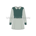 Teen girls fashion dress flat sketch, front view