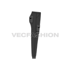 Teen girls streetwear pants flat sketch, side view