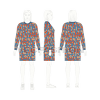 Teen girls sweatshirt dress flat sketch, croqui sketch