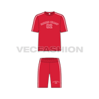 Teens boys soccer kit flat sketch, front view