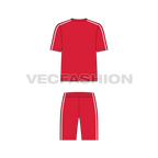 Teens boys soccer kit flat sketch, back view