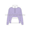 Teens oversized sweatshirt flat sketch, front view