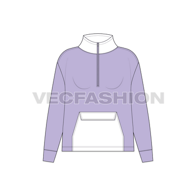 Teens oversized sweatshirt flat sketch, front view