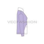 Teens oversized sweatshirt flat sketch, side view