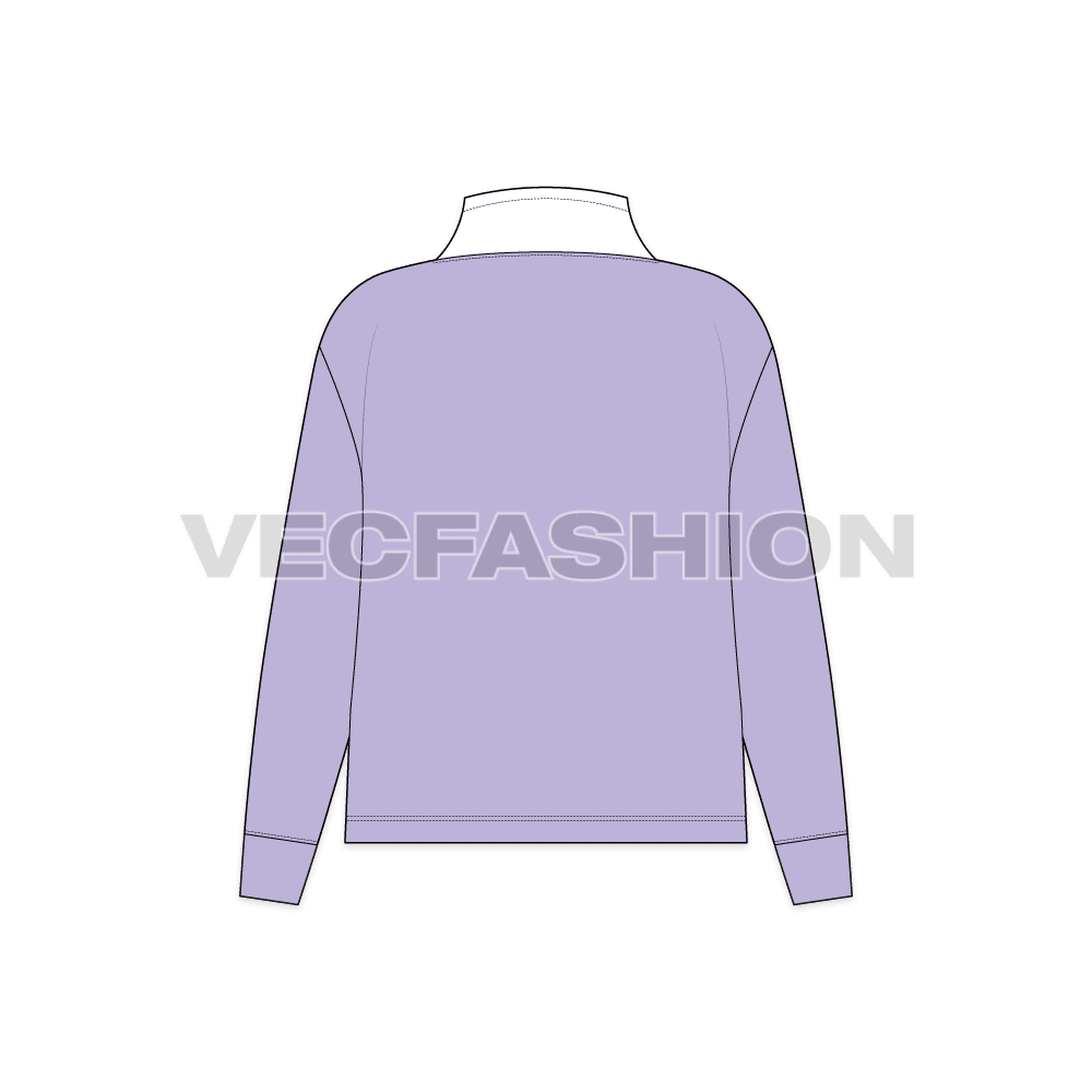 Teens oversized sweatshirt flat sketch, back view