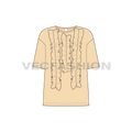 Teens oversized tee flat sketch, front view