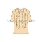 Teens oversized tee flat sketch, front view