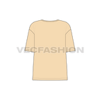 Teens oversized tee flat sketch, back view