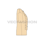Teens oversized tee flat sketch, side view