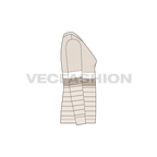 Teens striped sweater flat sketch, side view