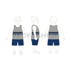 Toddler boy clothing set flat sketch, croqui sketch
