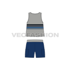 Toddler boy clothing set flat sketch, back view