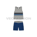 Toddler boy clothing set flat sketch, front view