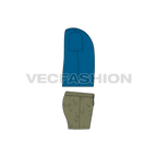 Toddler boy summer set flat sketch, side view