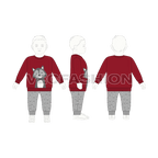 Toddler boy sweatsuit flat sketch, croqui sketch