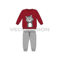 Toddler boy sweatsuit flat sketch, front view