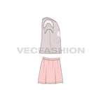 Toddler girls fashion tee and skirt set flat sketch, front view