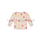 Toddler girls sweatshirt flat sketch, back view