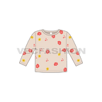 Toddler girls sweatshirt flat sketch, front view