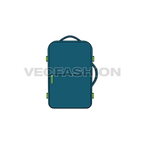 Travel backpack flat sketch, view 1