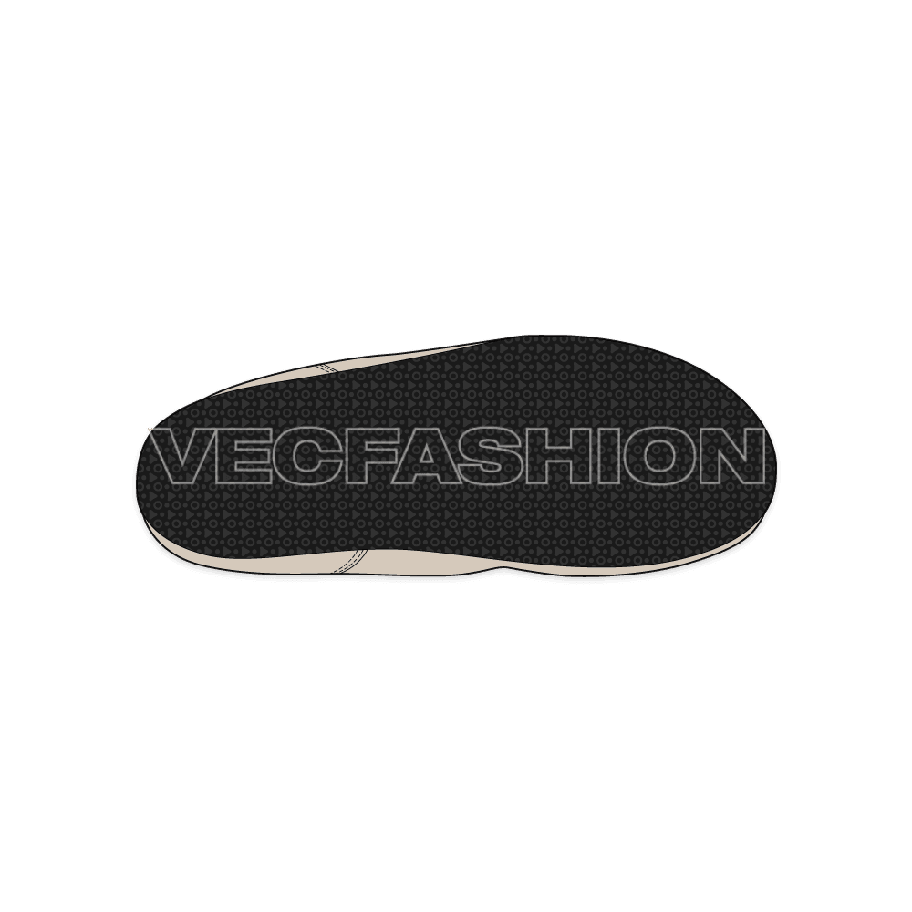 Unisex slipper casual shoes flat sketch, view 4
