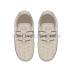 Unisex slipper casual shoes flat sketch, view 3