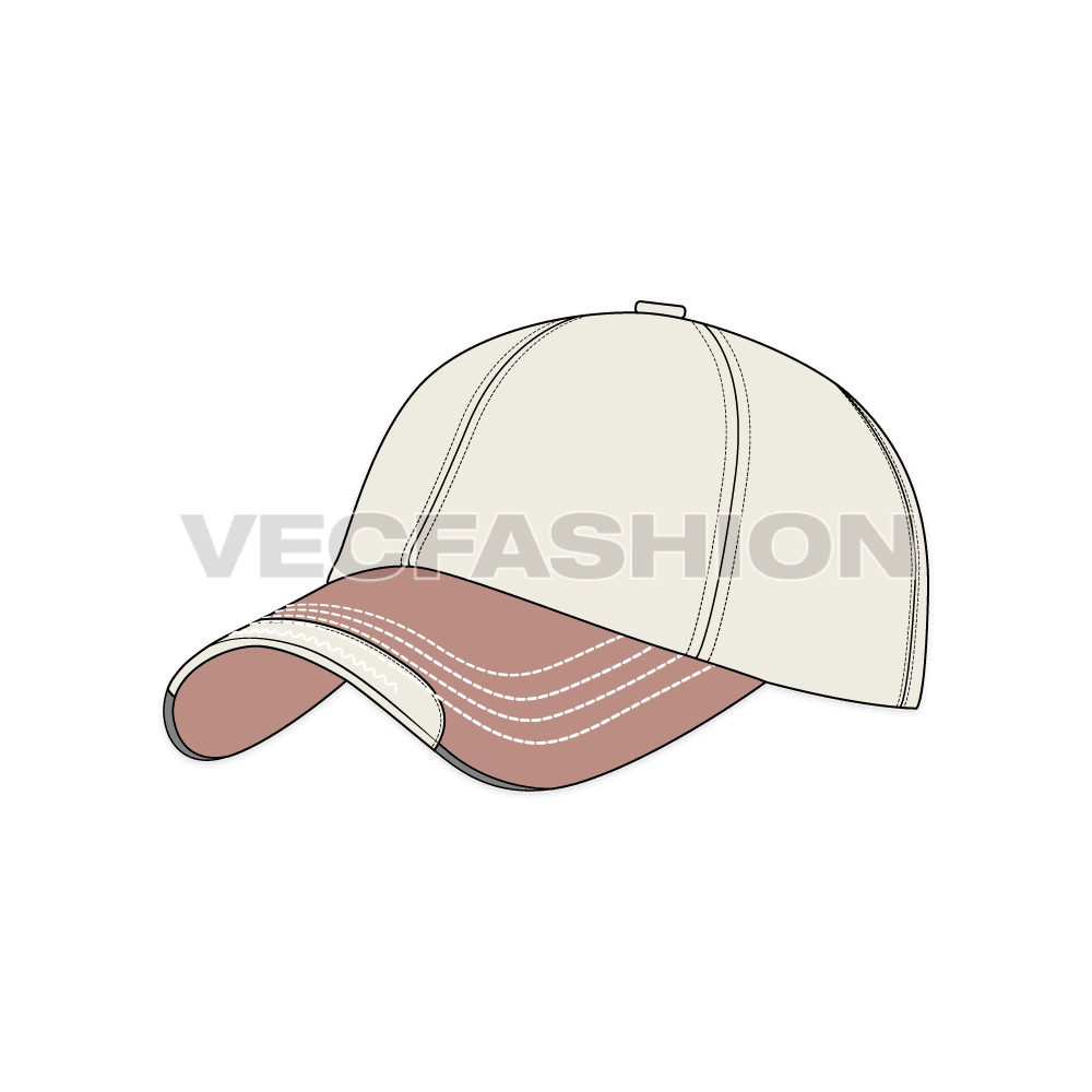 Vintage style hat flat sketch, view 4