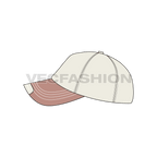 Vintage style hat flat sketch, view 3