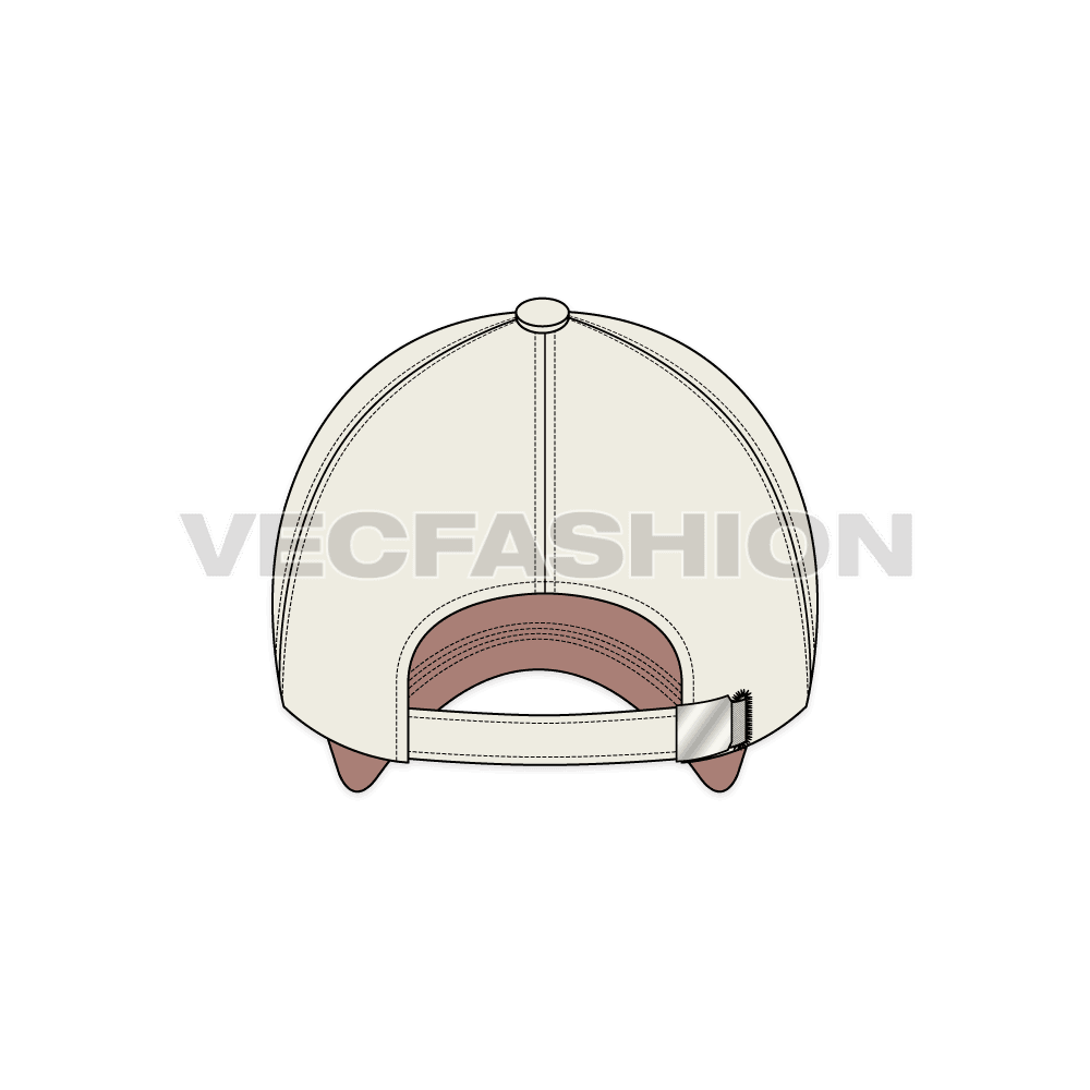 Vintage style hat flat sketch, view 2