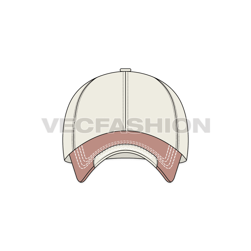 Vintage style hat flat sketch, view 1