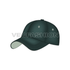 Vintage wash baseball cap flat sketch, view 4