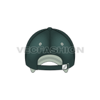 Vintage wash baseball cap flat sketch, view 2