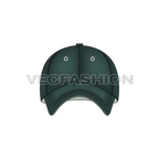 Vintage wash baseball cap flat sketch, view 1