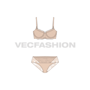 A vector template for Wicked Lined Up-lift Laced Bra
