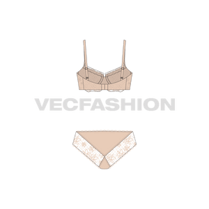 A vector template for Wicked Lined Up-lift Laced Bra