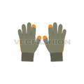 Winter woolen gloves flat sketch