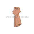 Winter woolen scarves flat sketch