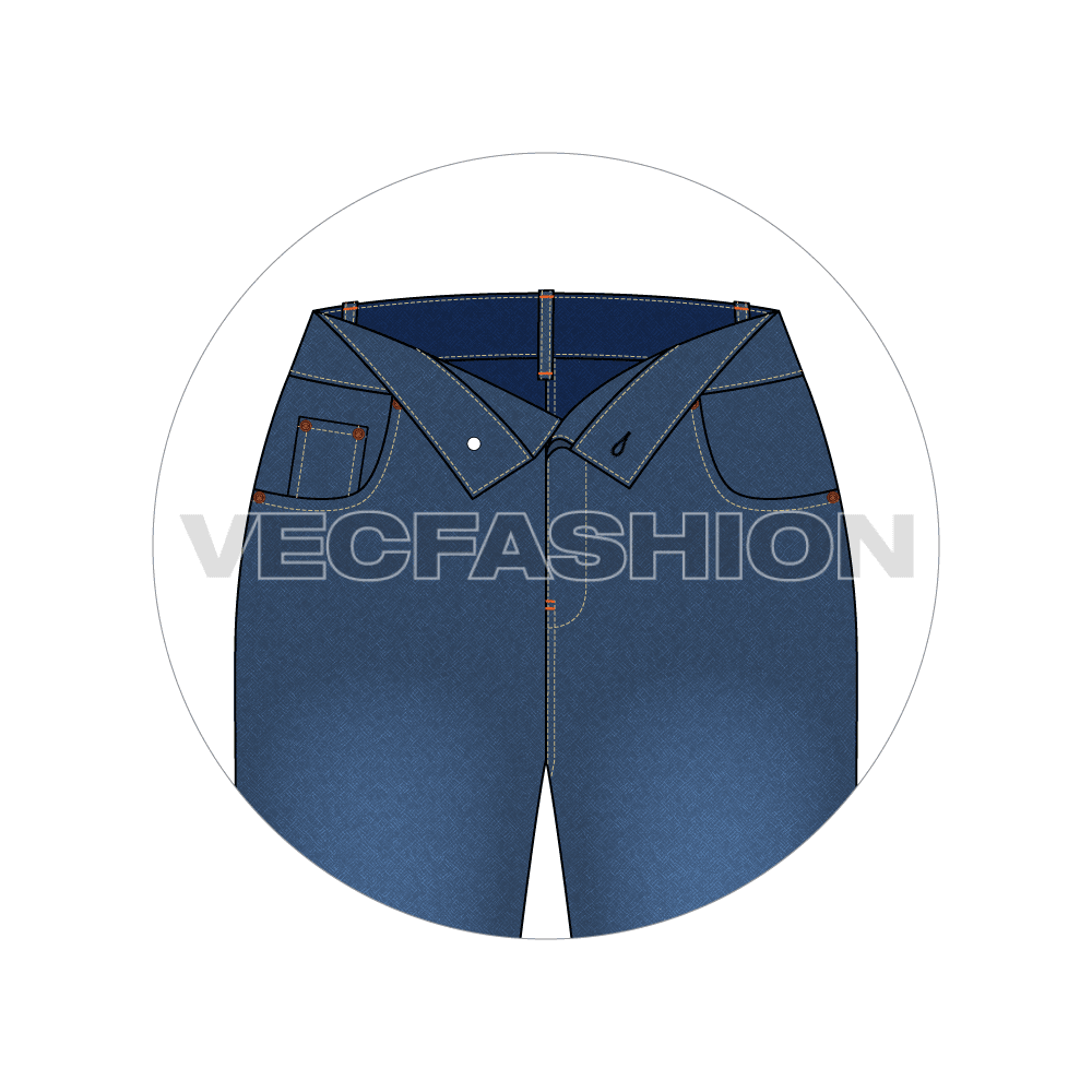 Women Denim Jeans With Undone Look - closeup image
