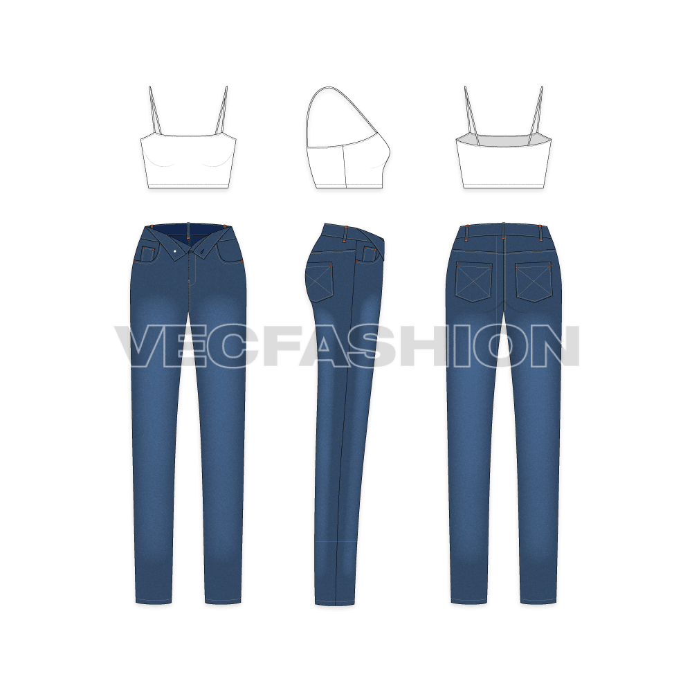 Women Denim Jeans With Undone Look