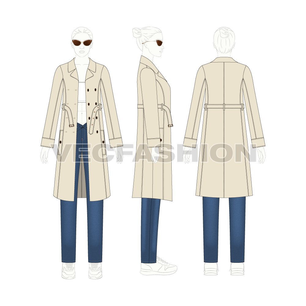 Women Denim Jeans With Undone Look - complete look on the croqui