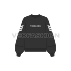Women lose fit sweatshirt set flat sketch, front view