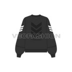 Women lose fit sweatshirt set flat sketch, back view