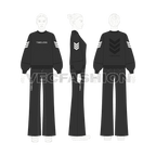 Women lose fit sweatshirt set flat sketch, croqui sketch