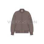 Women Oversized Bomber Jacket flat sketch, front view