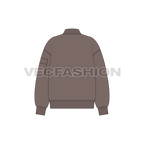 Women Oversized Bomber Jacket flat sketch, back view